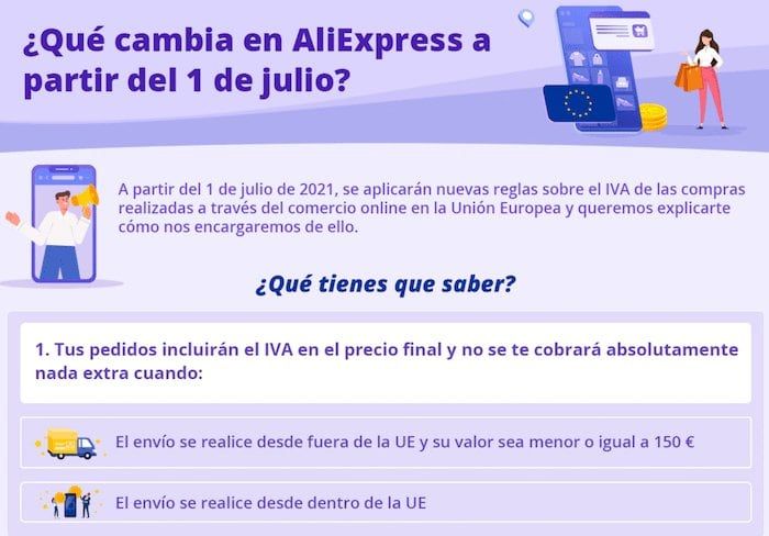 Novedades respecto al IVA en Aliexpress